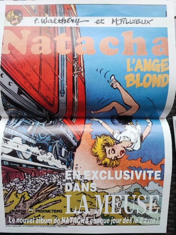 Affiche publicitaire journal La Meuse - Natacha
